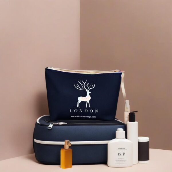 Navy/Deer London Zip Bag - Image 2